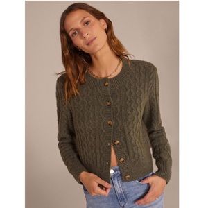 Favorite Daughter the Eleanor Cardigan green soft wool cashmere
